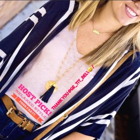 Stella & Dot | Gold Carla Tassel Pendant Necklace Retired - Picture 8 of 13